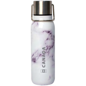 Stainless Steel Insulated Sport Bottle with Handle and Straw in Marble