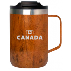 Stainless Steel Insulated Travel Mug with with Sealed Lid in Teakwood