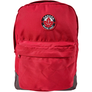Backpack Large Size Red with Canada Maple Leaf Patch