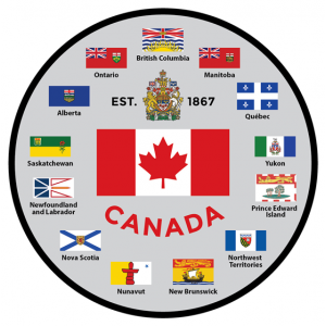 Canada Provincal Flags Circle 4"