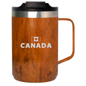 Stainless Steel Insulated Travel Mug with with Sealed Lid in Teakwood