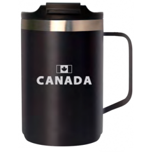 Stainless Steel Insulated Travel Mug with with Sealed Lid in Black