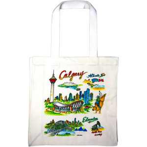 Tote Bag 13x13inch - Alberta Calgary Edmonton Sketch(CB024) Tote Bag 13x13inch - Alberta Calgary Edmonton Sketch