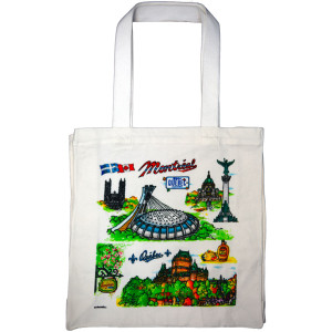 Tote Bag 13x13inch - Quebec Montreal Sketch(CB026) Tote Bag 13x13inch - Quebec Montreal Sketch