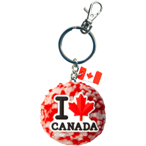 Pom Pom PVC Keychain - I Love Canada - Frost & Flame