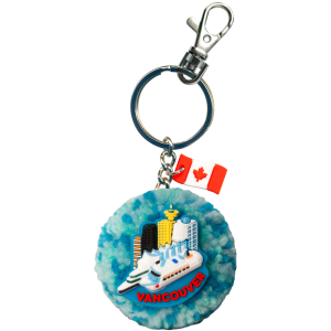 Pom Pom PVC Keychain - Vancouver - Aqua Cloud