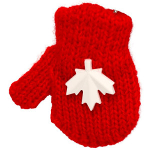 Pom Pom PVC Magnet - Red Mitten